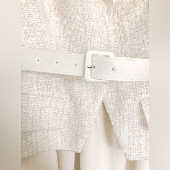 Self - Portrait Tailored Cream Color Boucle Mini Dress - Picture 12 of 16